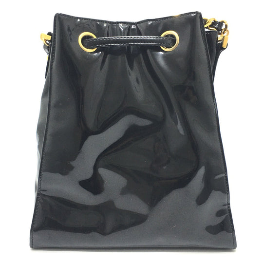 CHANEL Shoulder Bag Patent leather black CCCOCO Mark purse Women Used Authentic