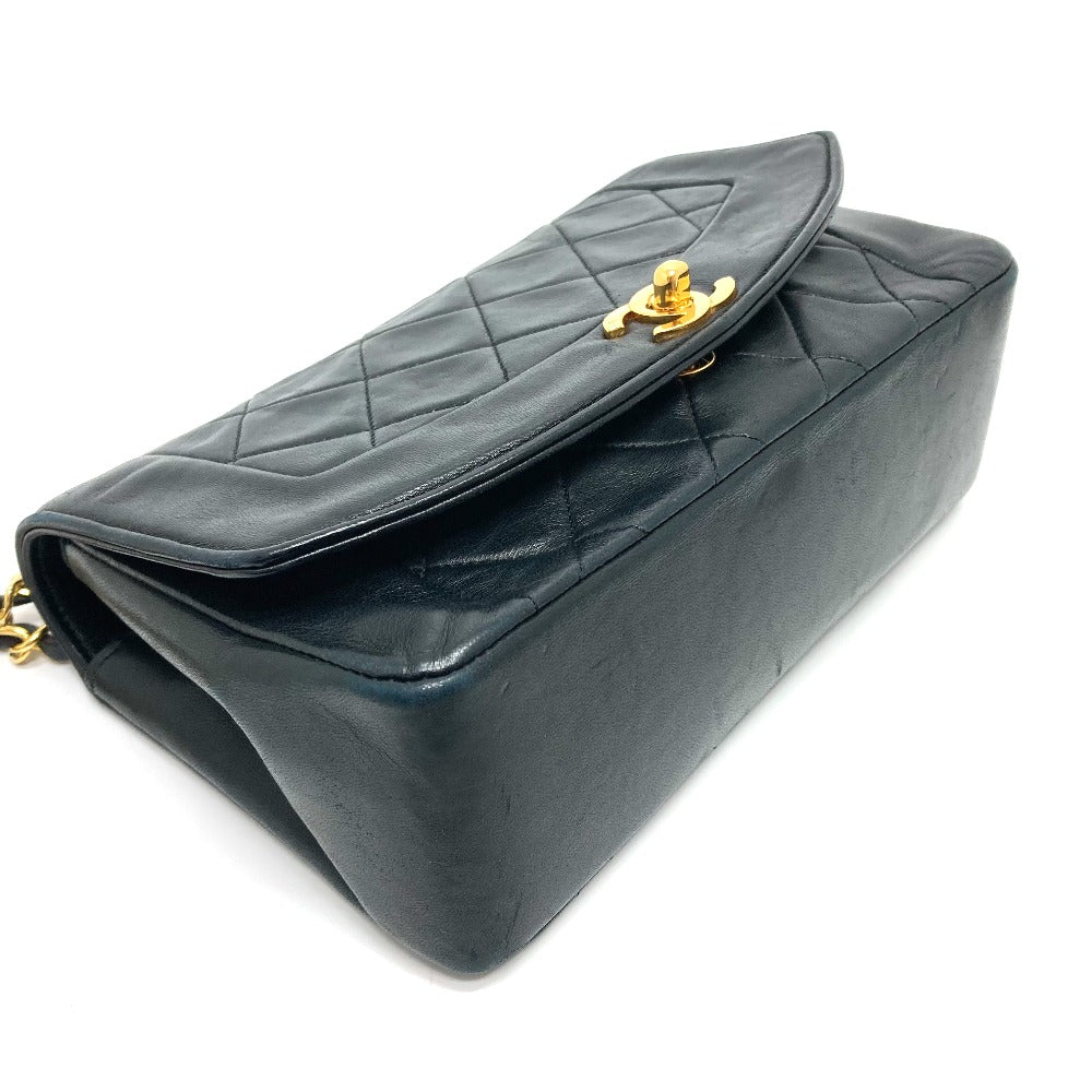 CHANEL Shoulder Bag lambskin black CCCOCO Mark Diana 22 Women Used Authentic