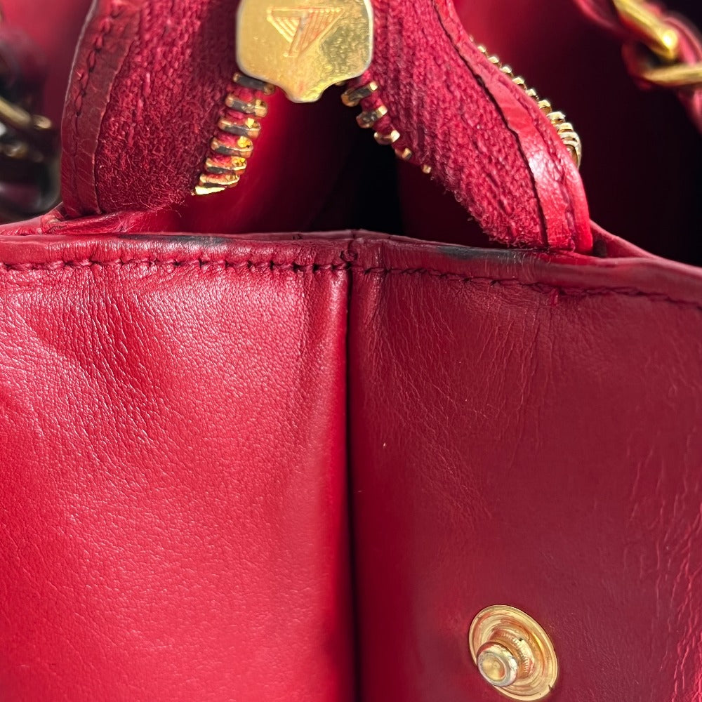 CHANEL Shoulder Bag lambskin Red CCCOCO Mark Turnlock outside flap Women Used Authentic