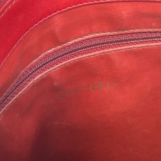 CHANEL Shoulder Bag lambskin Red CCCOCO Mark Turnlock outside flap Women Used Authentic