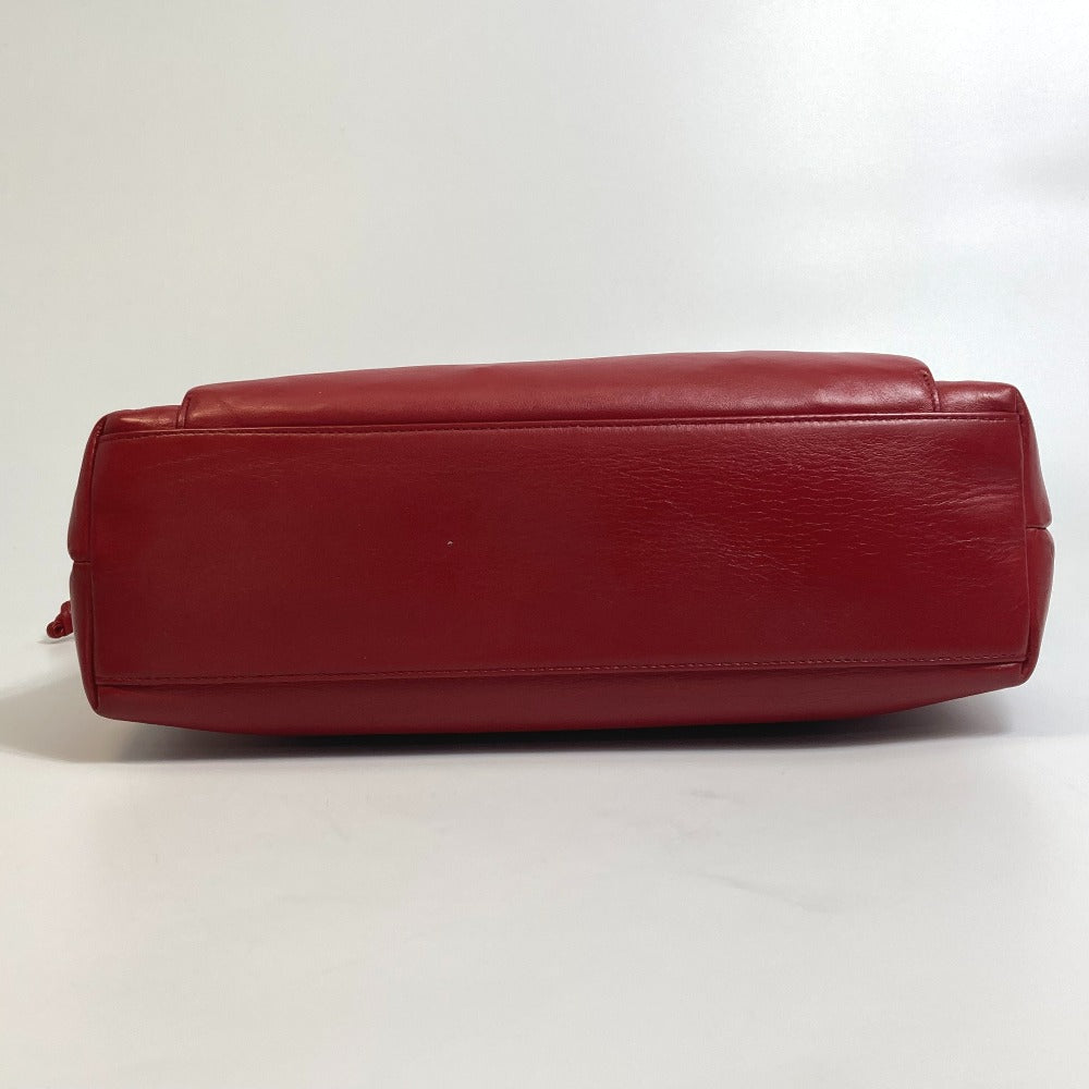 CHANEL Shoulder Bag lambskin Red CCCOCO Mark Turnlock outside flap Women Used Authentic