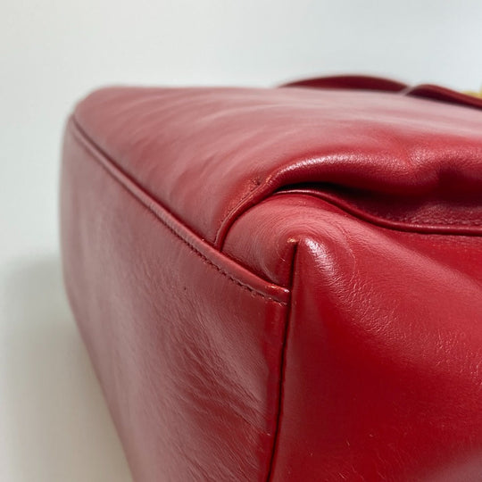 CHANEL Shoulder Bag lambskin Red CCCOCO Mark Turnlock outside flap Women Used Authentic