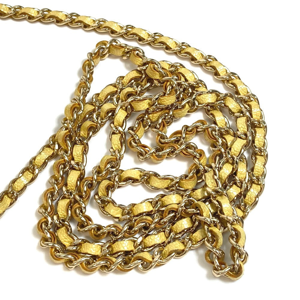 CHANEL Coin case AP0238 Caviar skin Metallic yellow CCCOCO Mark Matrasse Women Secondhand Authentic