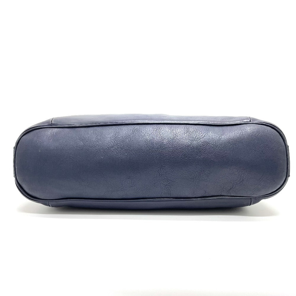 GUCCI Shoulder Bag 355774 leather Navy Bamboo one belt Women Used Authentic