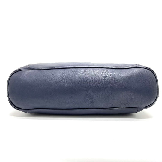 GUCCI Shoulder Bag 355774 leather Navy Bamboo one belt Women Used Authentic