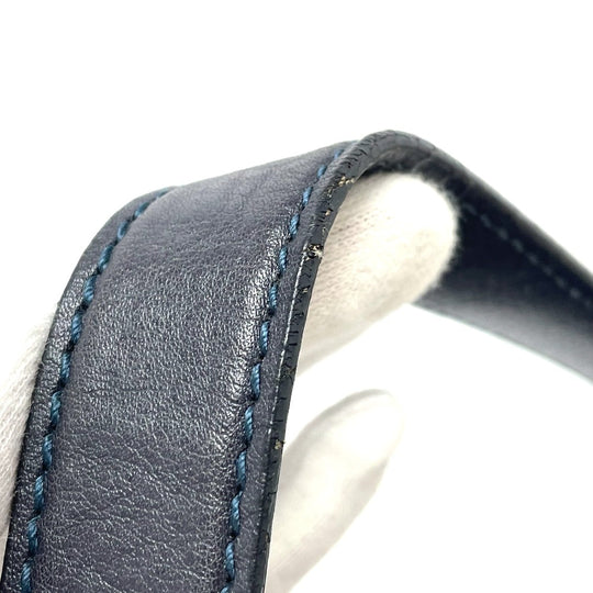 GUCCI Shoulder Bag 355774 leather Navy Bamboo one belt Women Used Authentic