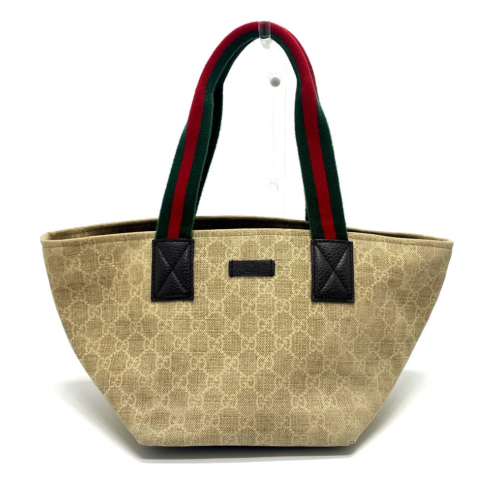GUCCI Tote Bag 374433 GG canvas beige GG Sherry line Women Used Authentic