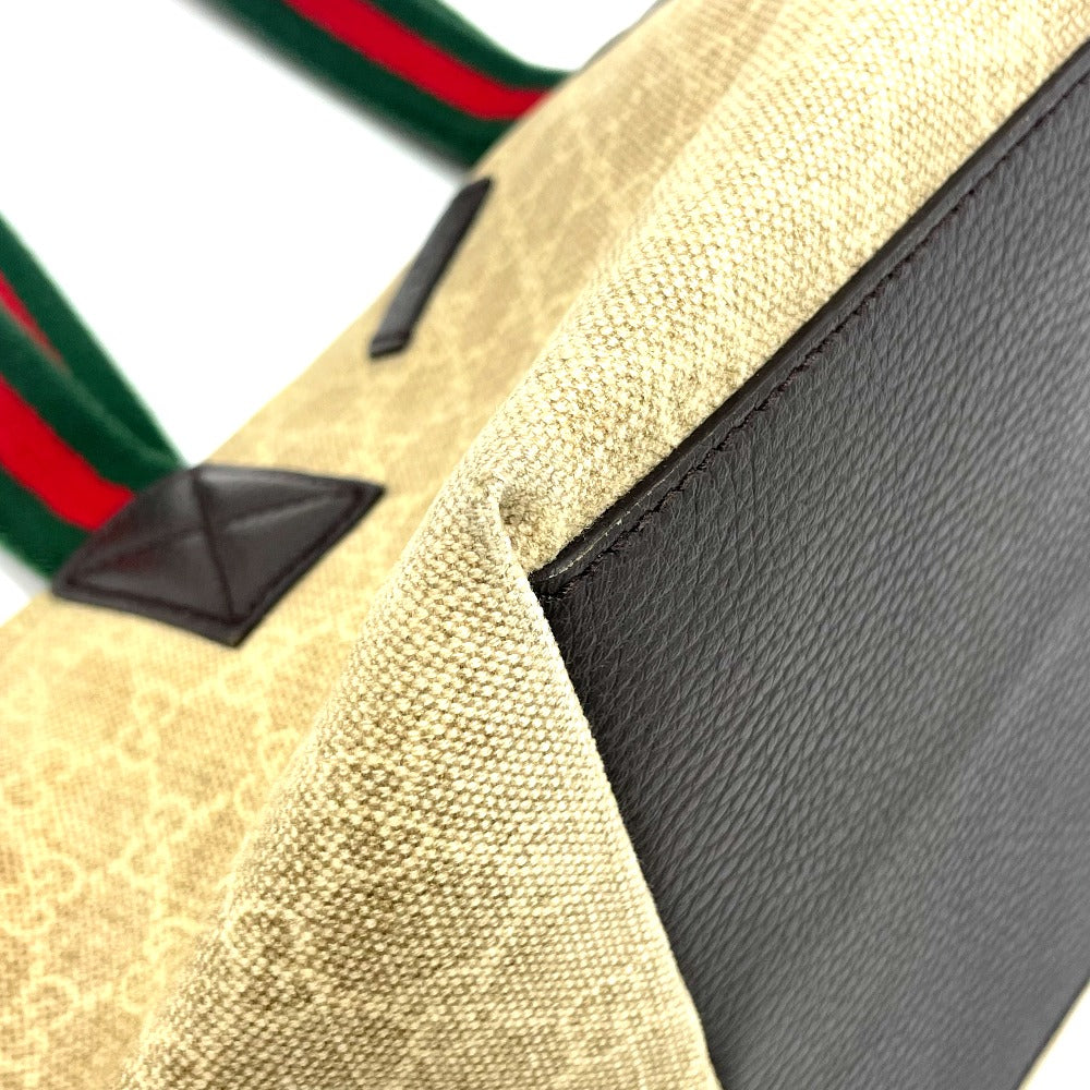 GUCCI Tote Bag 374433 GG canvas beige GG Sherry line Women Used Authentic