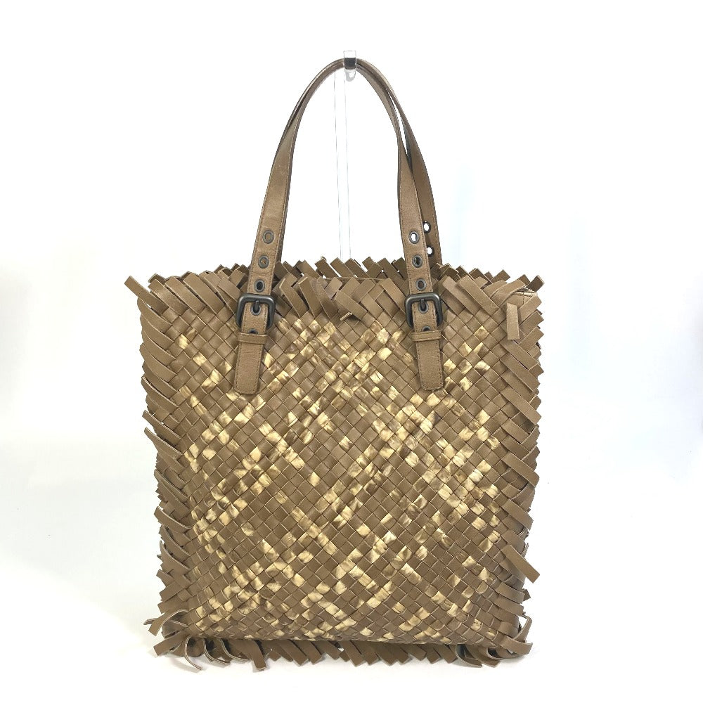 BOTTEGAVENETA Tote Bag 239898 leather beige INTRECCIATO mens Used Authentic
