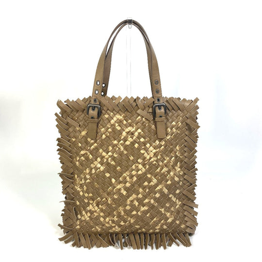 BOTTEGAVENETA Tote Bag 239898 leather beige INTRECCIATO mens Used Authentic