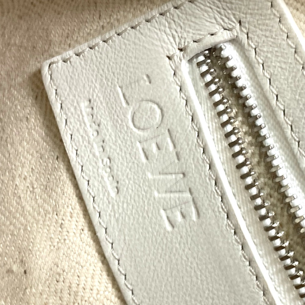 LOEWE Tote Bag leather white anagram Briefcase Business bag unisex(Unisex) Used Authentic