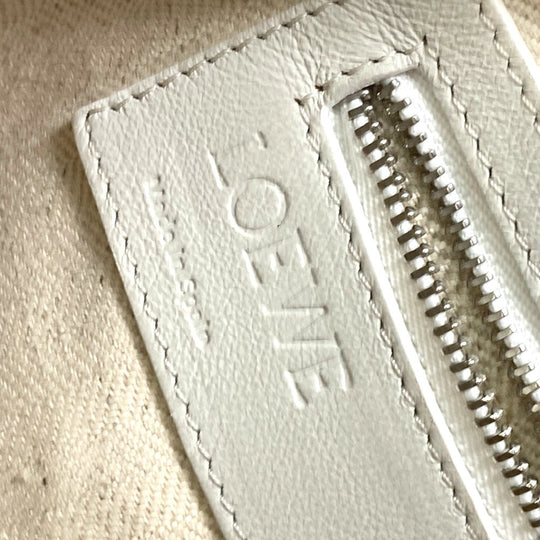 LOEWE Tote Bag leather white anagram Briefcase Business bag unisex(Unisex) Used Authentic