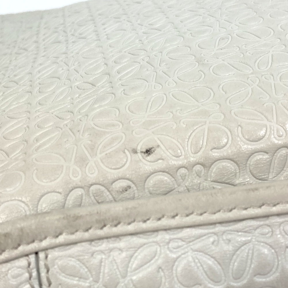 LOEWE Tote Bag leather white anagram Briefcase Business bag unisex(Unisex) Used Authentic