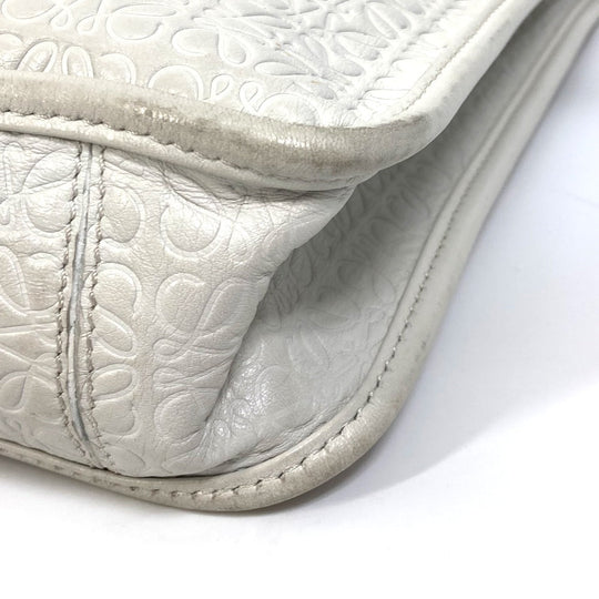 LOEWE Tote Bag leather white anagram Briefcase Business bag unisex(Unisex) Used Authentic