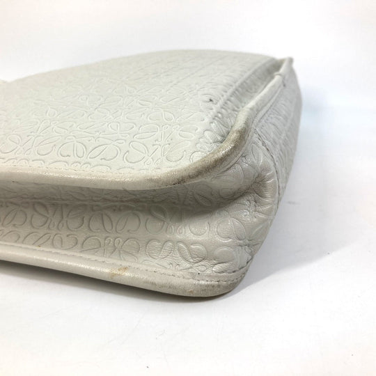 LOEWE Tote Bag leather white anagram Briefcase Business bag unisex(Unisex) Used Authentic