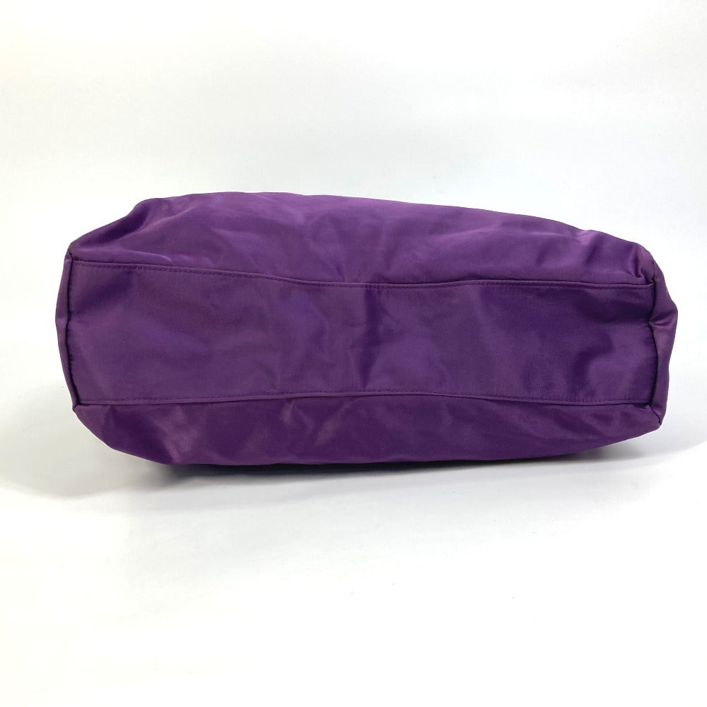 PRADA Tote Bag BN1757 Nylon / leather purple logo Shoulder Bag Women Used Authentic