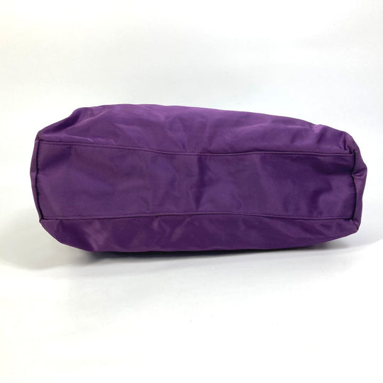 PRADA Tote Bag BN1757 Nylon / leather purple logo Shoulder Bag Women Used Authentic