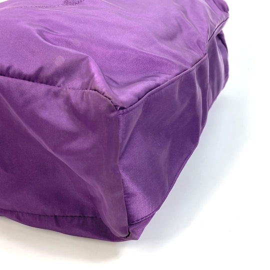 PRADA Tote Bag BN1757 Nylon / leather purple logo Shoulder Bag Women Used Authentic