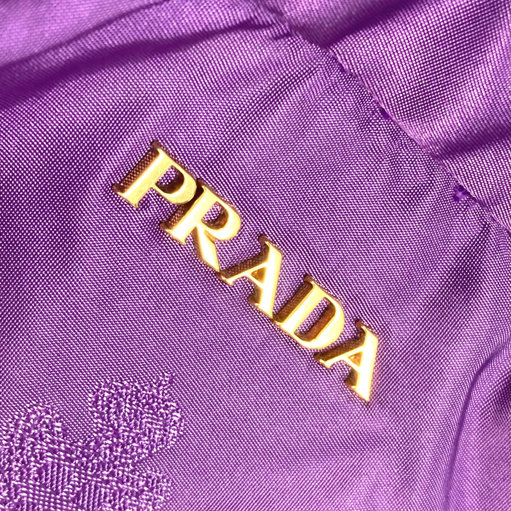 PRADA Tote Bag BN1757 Nylon / leather purple logo Shoulder Bag Women Used Authentic