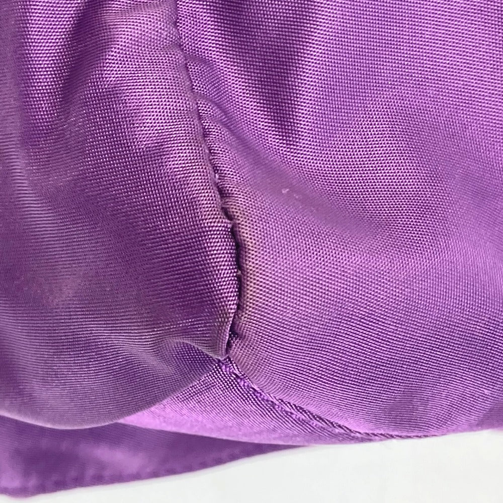 PRADA Tote Bag BN1757 Nylon / leather purple logo Shoulder Bag Women Used Authentic