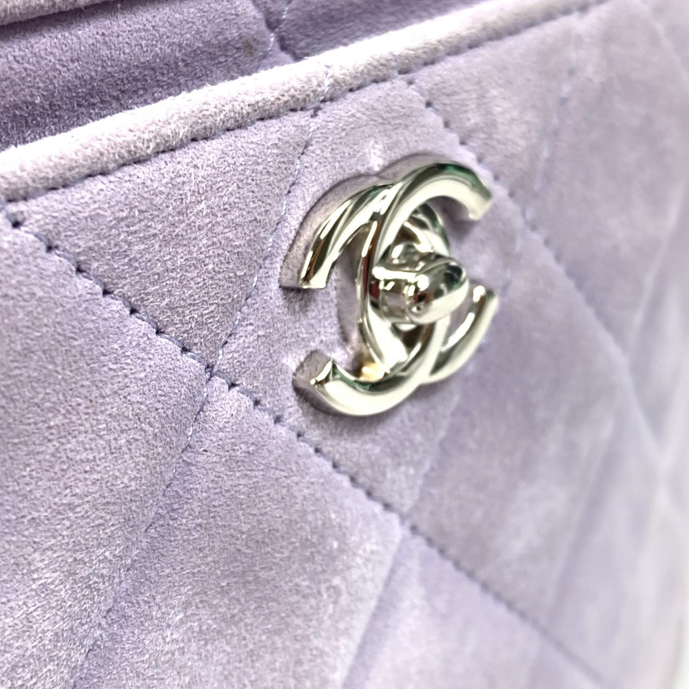 CHANEL Shoulder Bag suede purple CC COCO Mark Crossbody Mini matrasse Women Used Authentic