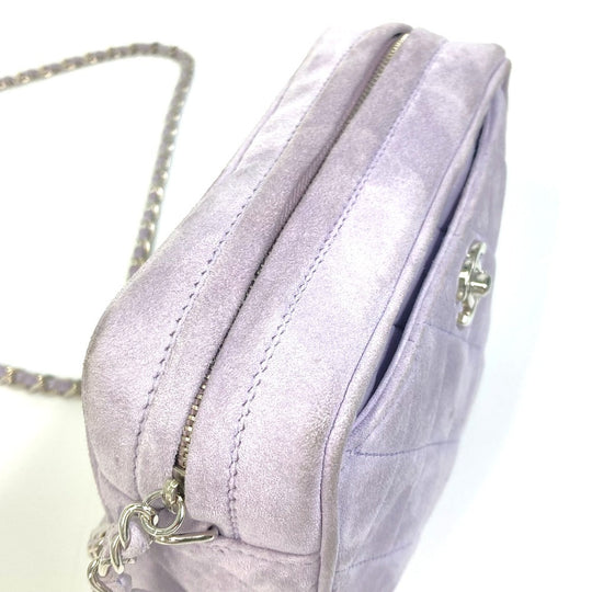 CHANEL Shoulder Bag suede purple CC COCO Mark Crossbody Mini matrasse Women Used Authentic
