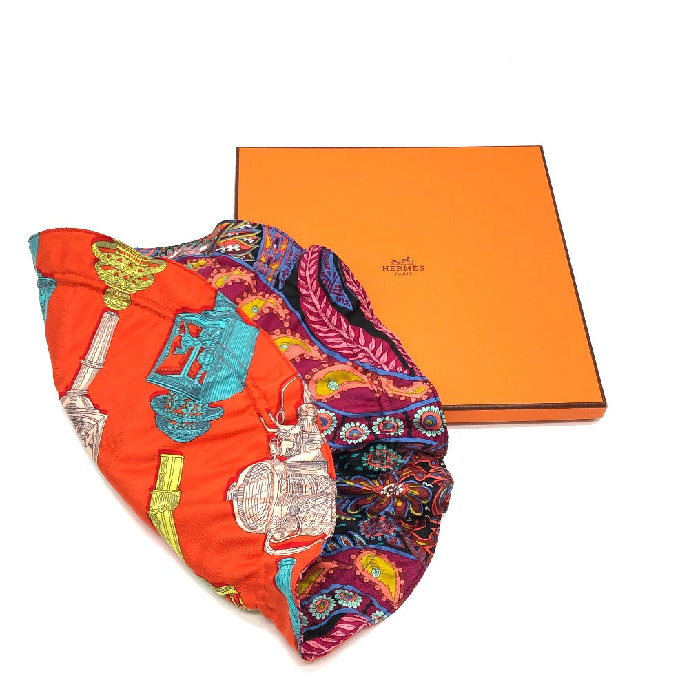 HERMES Pouch silk multicolor Overall handle Petit Ash