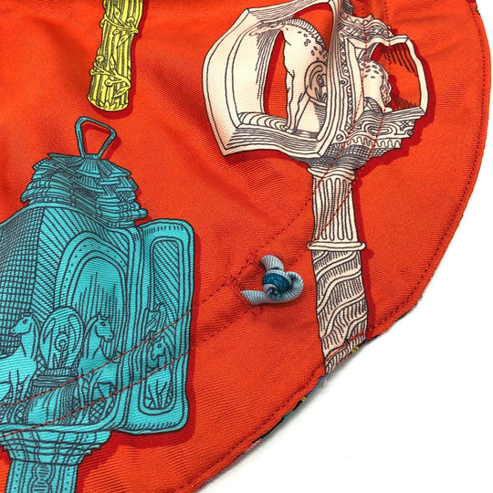 HERMES Pouch silk multicolor Overall handle Petit Ash