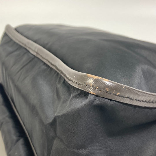 PRADA Shoulder Bag Nylon, Leather Black / brown Triangle logo Messenger bag mens Used Authentic