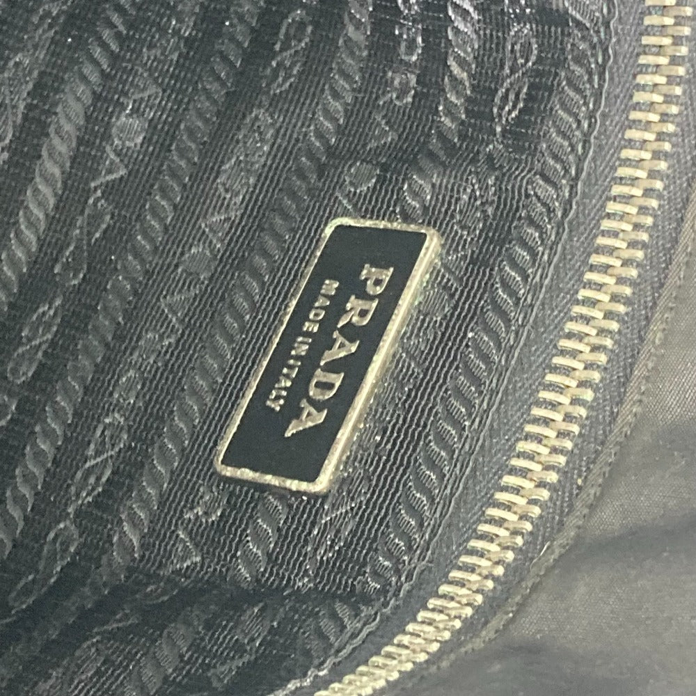 PRADA Shoulder Bag Nylon, Leather Black / brown Triangle logo Messenger bag mens Used Authentic
