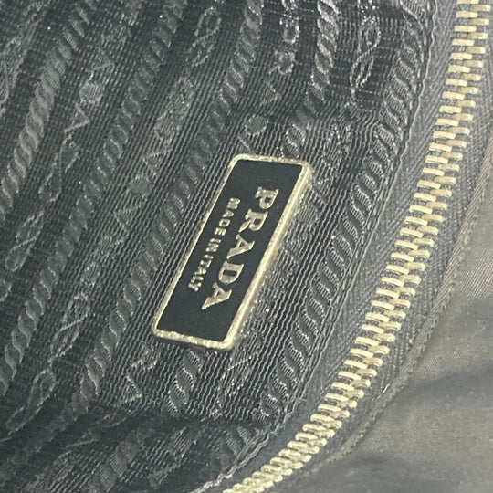 PRADA Shoulder Bag Nylon, Leather Black / brown Triangle logo Messenger bag mens Used Authentic