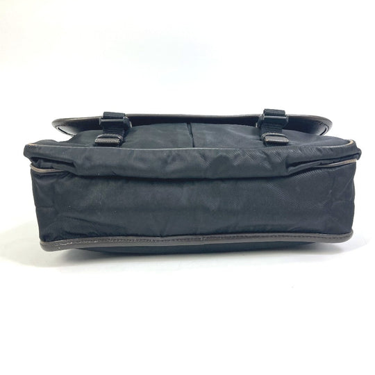 PRADA Shoulder Bag Nylon, Leather Black / brown Triangle logo Messenger bag mens Used Authentic