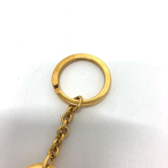 Christian Dior key ring metal gold Accessory Lady Dior Women Used Authentic