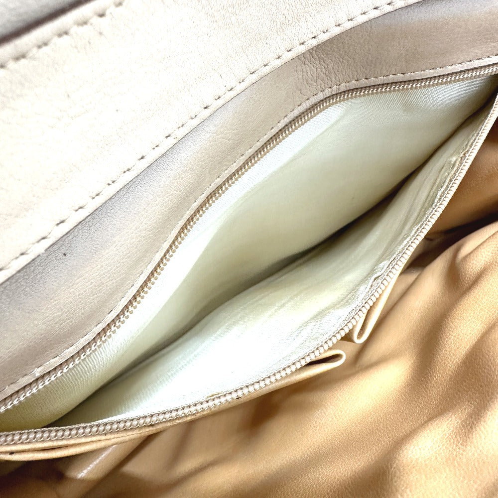 CELINE Shoulder Bag leather beige Triomphe Bag Women Used Authentic