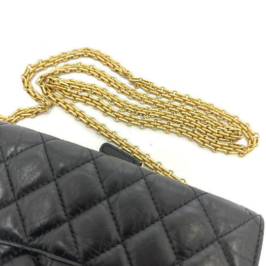 CHANEL Shoulder Bag AP2215 Calfskin black 2.55 Mademoiselle Matrasse Chain wallet Women Used Authentic