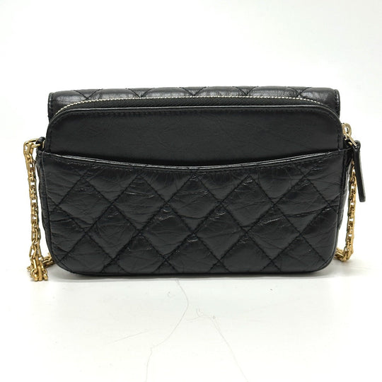 CHANEL Shoulder Bag AP2215 Calfskin black 2.55 Mademoiselle Matrasse Chain wallet Women Used Authentic