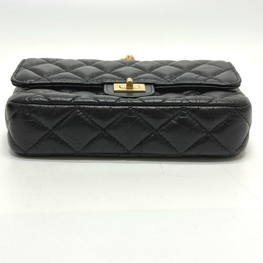 CHANEL Shoulder Bag AP2215 Calfskin black 2.55 Mademoiselle Matrasse Chain wallet Women Used Authentic