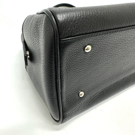 BURBERRY Boston Duffel bag leather black Shoulder bag/logo Handbag unisex(Unisex) Used Authentic