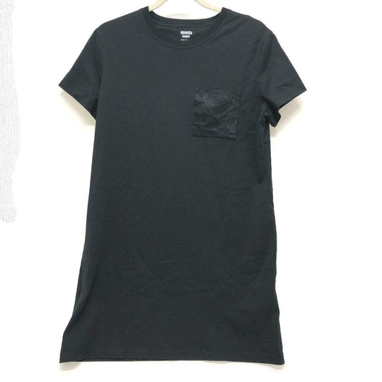 HERMES one piece cotton black Embroidery pocket dress dress Women 42 Used Authentic