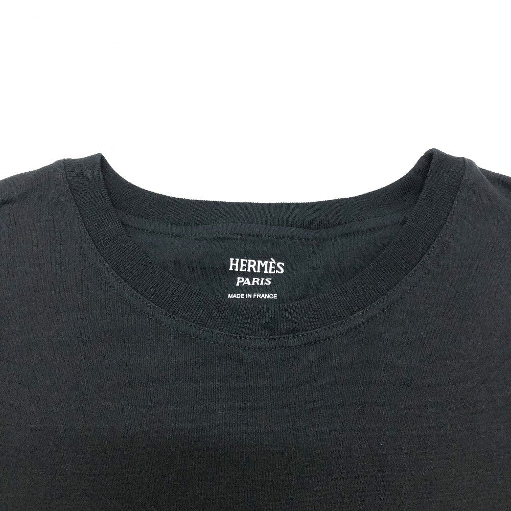 HERMES one piece cotton black Embroidery pocket dress dress Women 42 Used Authentic