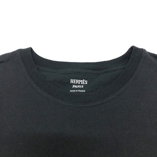 HERMES one piece cotton black Embroidery pocket dress dress Women 42 Used Authentic