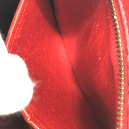 CELINE Handbag leather Red Mini tote Women Used Authentic