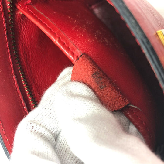 CELINE Handbag leather Red Mini tote Women Used Authentic