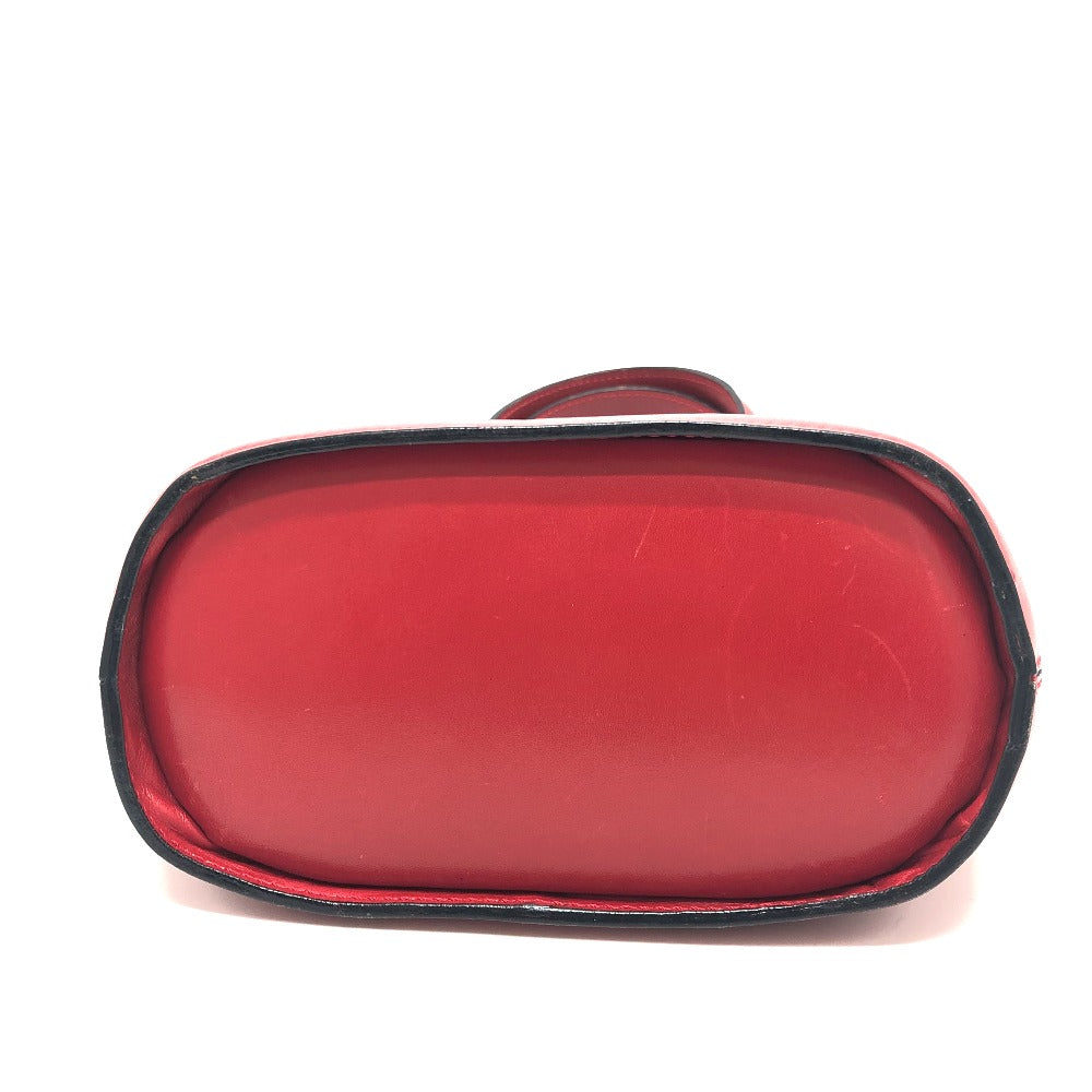 CELINE Handbag leather Red Mini tote Women Used Authentic