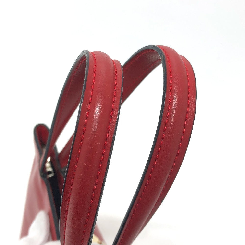 CELINE Handbag leather Red Mini tote Women Used Authentic