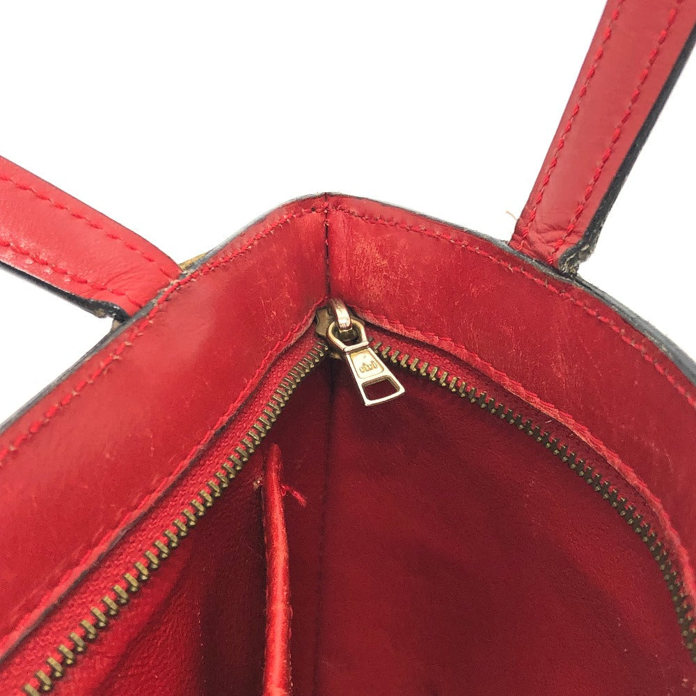 CELINE Handbag leather Red Mini tote Women Used Authentic