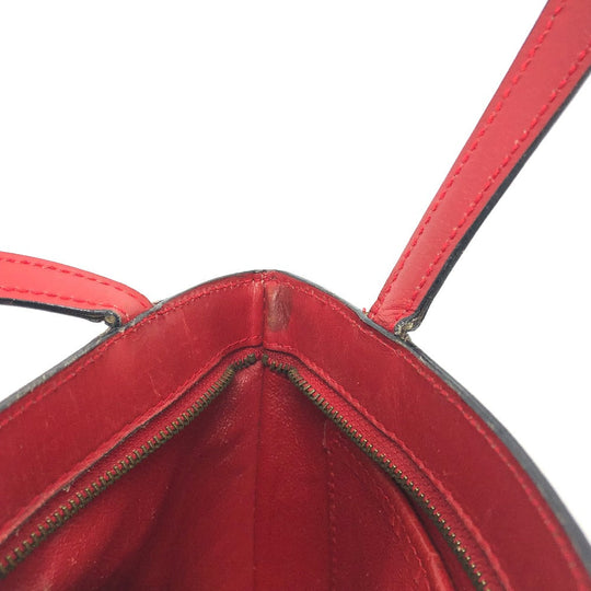 CELINE Handbag leather Red Mini tote Women Used Authentic