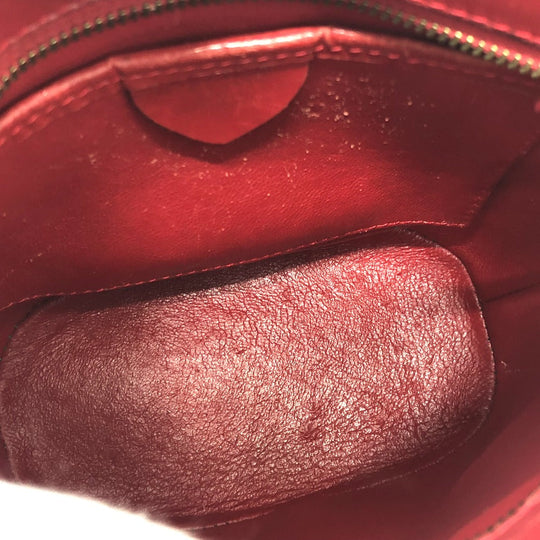 CELINE Handbag leather Red Mini tote Women Used Authentic