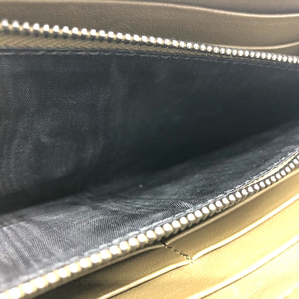 Valentino Garavani Long Wallet Purse leather khaki Rock studs double zip fastener mens Used Authentic