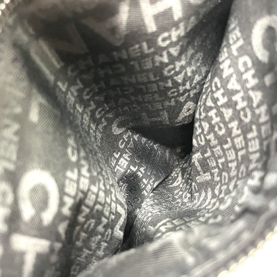 CHANEL Shoulder Bag tweed gray Camelia flap Women Used Authentic